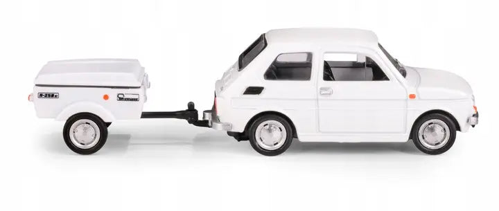 Zestaw Fiat 126p + przyczepa Niewiadów N250C - biały