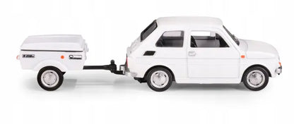 Zestaw Fiat 126p + przyczepa Niewiadów N250C - biały