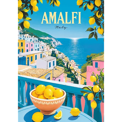 Puzzle Vintage Poster 1000 el. Amalfi, Włochy