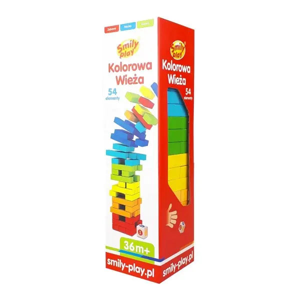 Kolorowa wieża drewniana