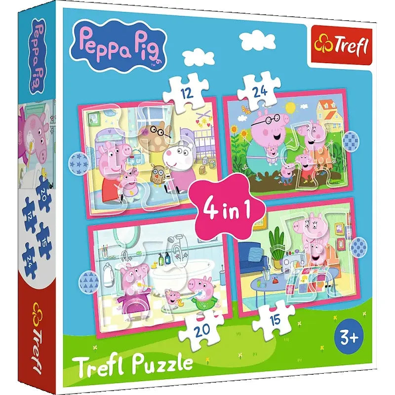 Puzzle 4w1 Peppa uwielbia przygody
