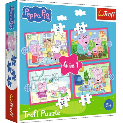 Puzzle 4w1 Peppa uwielbia przygody