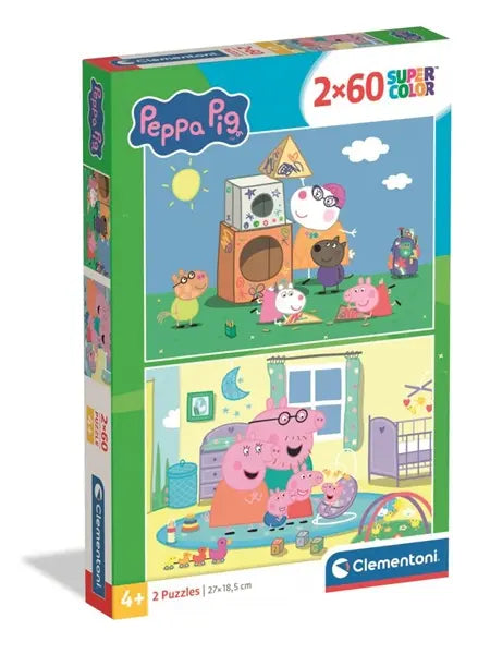 Puzzle 2x60 SuperKolor Świnka Peppa