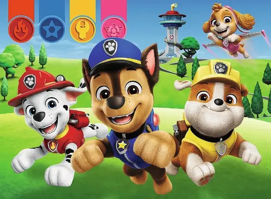 Puzzle Premium Plus Kids Psi Patrol 30 el, Psiaki w drodze i kolekcjonerski plakat