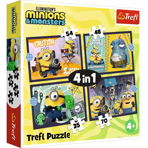 Puzzle 4w1 Nowe przygody Minionków