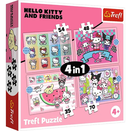 Puzzle 4w1 Sanrio Hello Kitty, Słodkie przygody