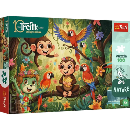 Puzzle Inspired By Nature 100 el. Małpki i przyjaciele