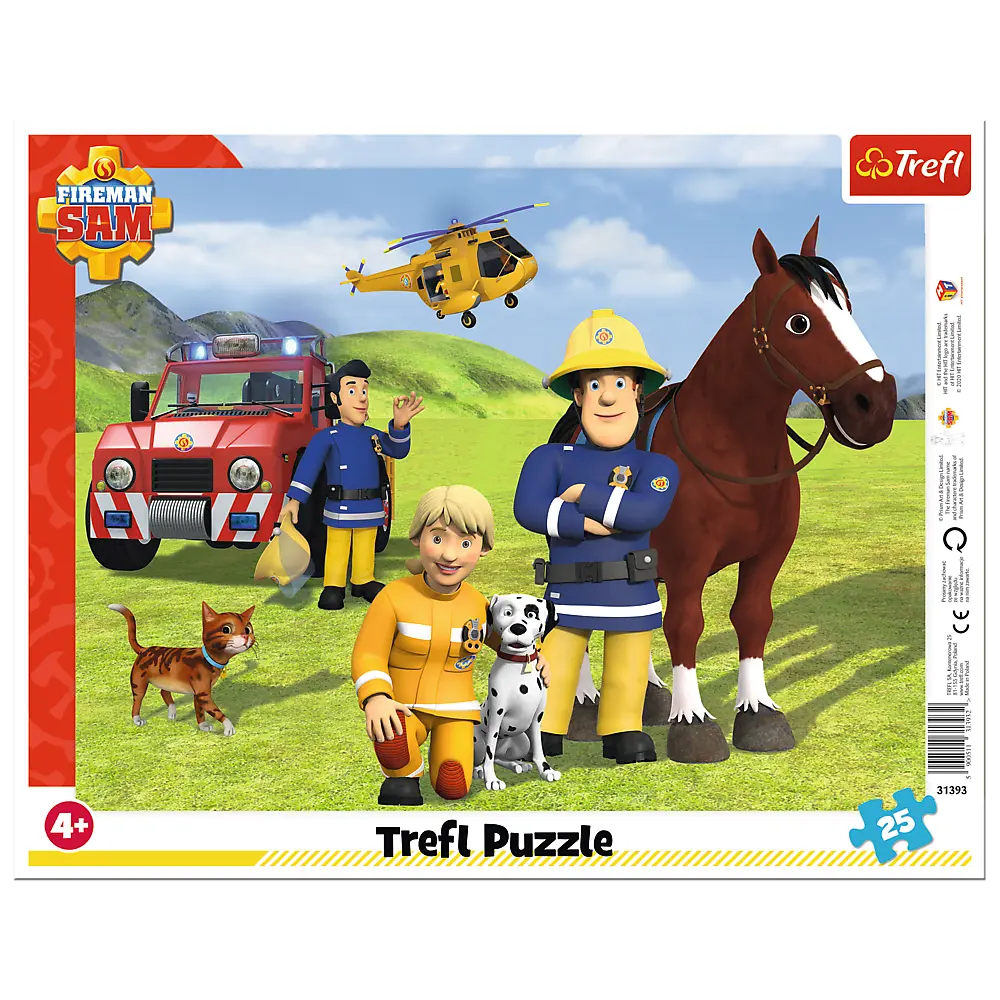 Puzzle Ramkowe 25 elementów Strażak Sam zawsze na straży