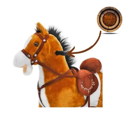Koń na biegunach mustang jasny brąz