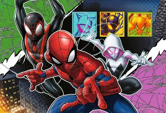 Puzzle Premium Plus Kids UFT Marvel 100 el., Bohaterski pająk i kolekcjonerski plakat