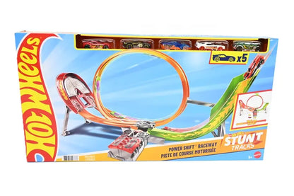 Hot Wheels, tor Power Shift Akcelerator + 5 autek