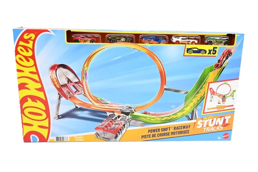 Hot Wheels, tor Power Shift Akcelerator + 5 autek