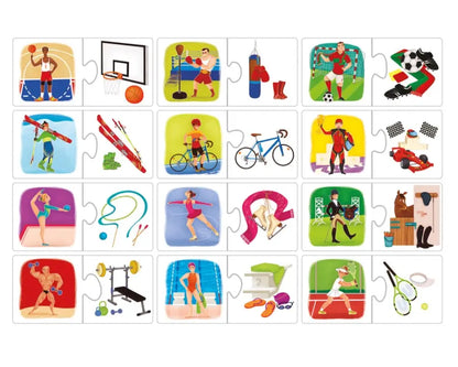 Sport i atrybuty puzzle edukacyjne