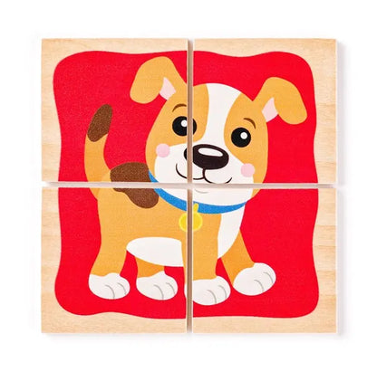 Minipuzzle w drewnianym pudełku - Zwierzątka