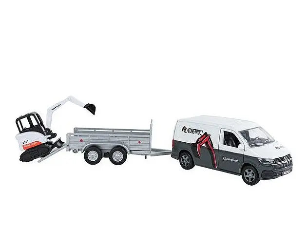 Volkswagen Transporter z przyczepą 27cm z napędem i z koparką