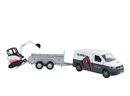 Volkswagen Transporter z przyczepą 27cm z napędem i z koparką