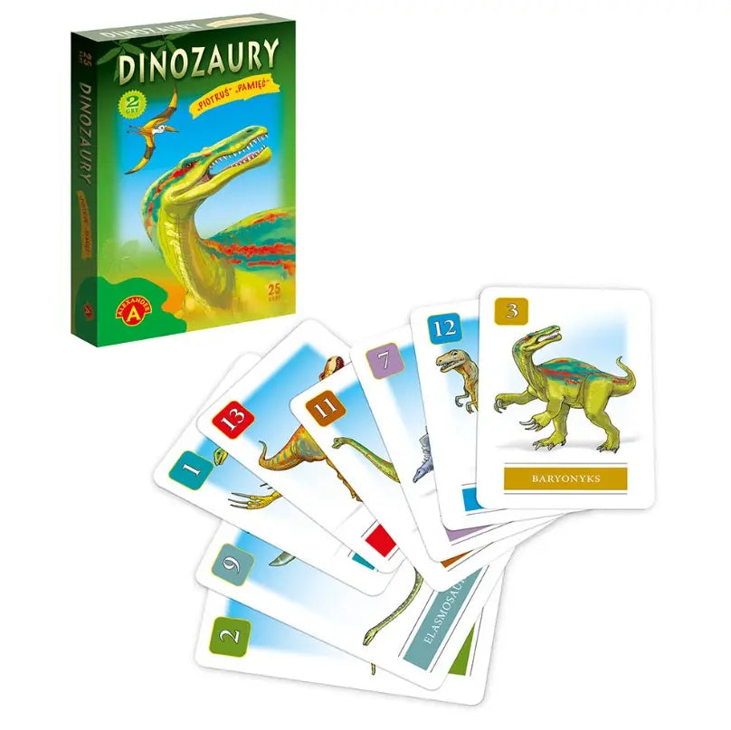 Karty piotruś + pamięć: dinozaury