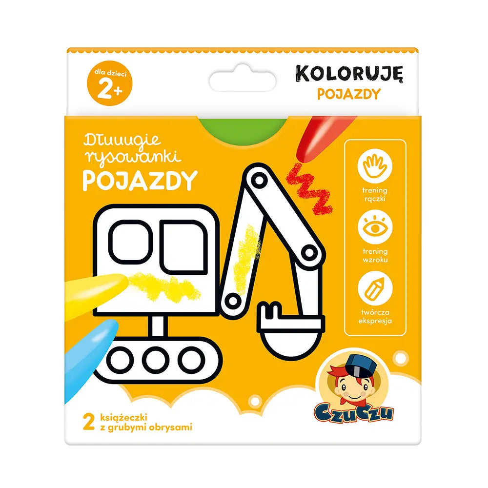 Dłuuugie rysowanki 2+ koloruję pojazdy