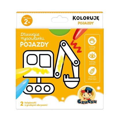 Dłuuugie rysowanki 2+ koloruję pojazdy
