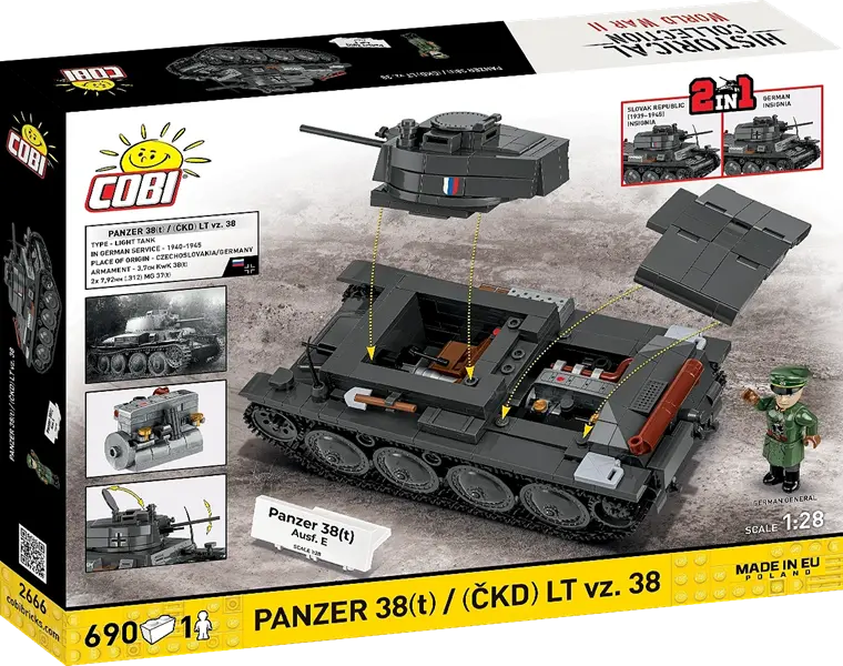 Klocki Historical Collection WWII Panzer 38(T)/CKD LT VZ.38 690 el.