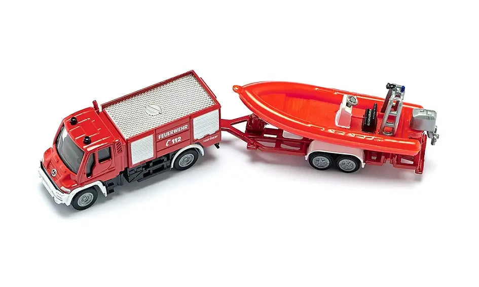 SIKU 16 Straż pożarna Unimog z łodzią 1636