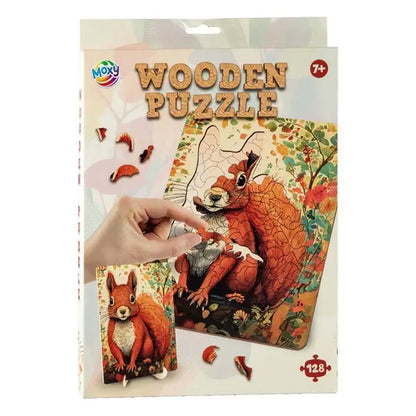 Drewniane puzzle - Wiewiórka 128el.