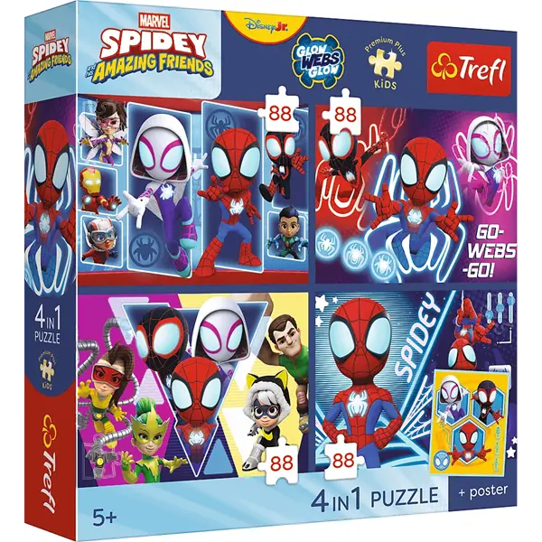 PUZZLE 4x88 PremPlus Kids Pajęczy dzień 34696