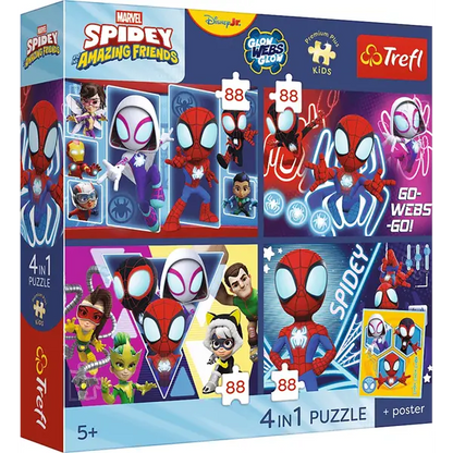 PUZZLE 4x88 PremPlus Kids Pajęczy dzień 34696