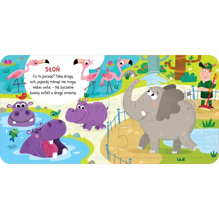 Zwierzęta w zoo duże puzzle