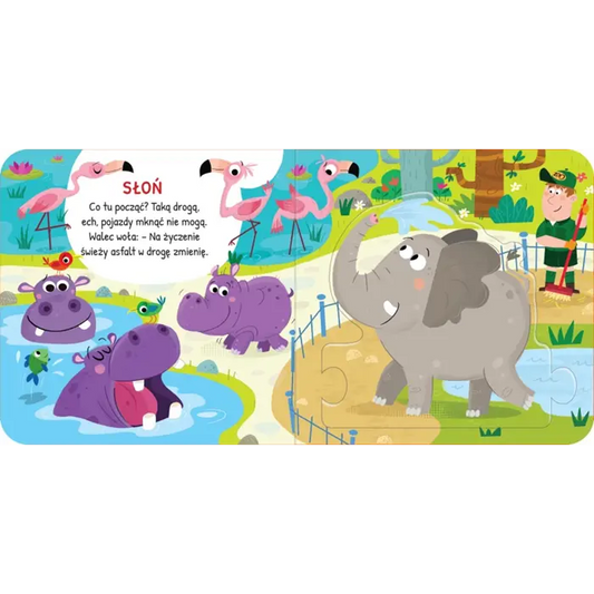 Zwierzęta w zoo duże puzzle