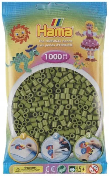 Koraliki midi 1000 szt oliwkowe
