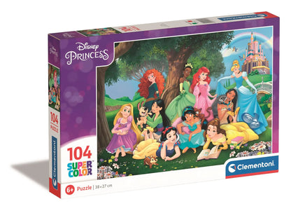 Puzzle 104 elementy superkolor disney princess