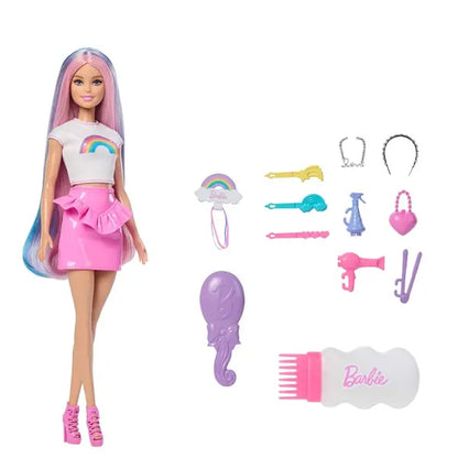 Barbie lalka tęczowe brokatowe włosy JJP07 /6