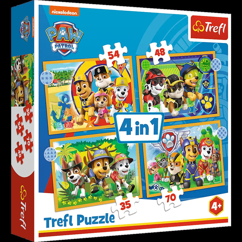PUZZLE 4w1 Wakacyjny Psi Patrol 34395