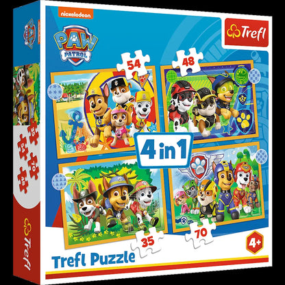 PUZZLE 4w1 Wakacyjny Psi Patrol 34395