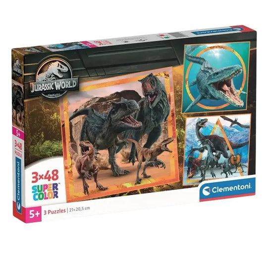 Puzzle 3x48 Super Kolor Jurassic World