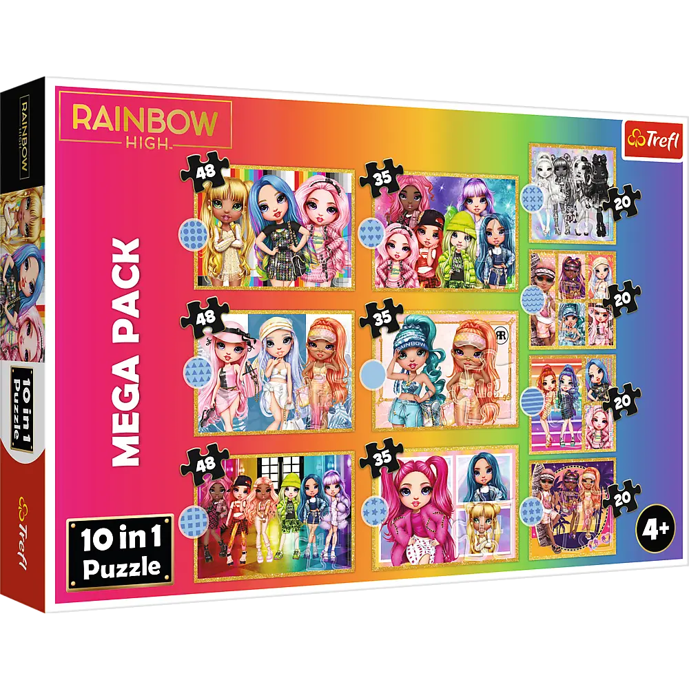 Puzzle 10w1 kolekcja modnych laleczek rainbow high