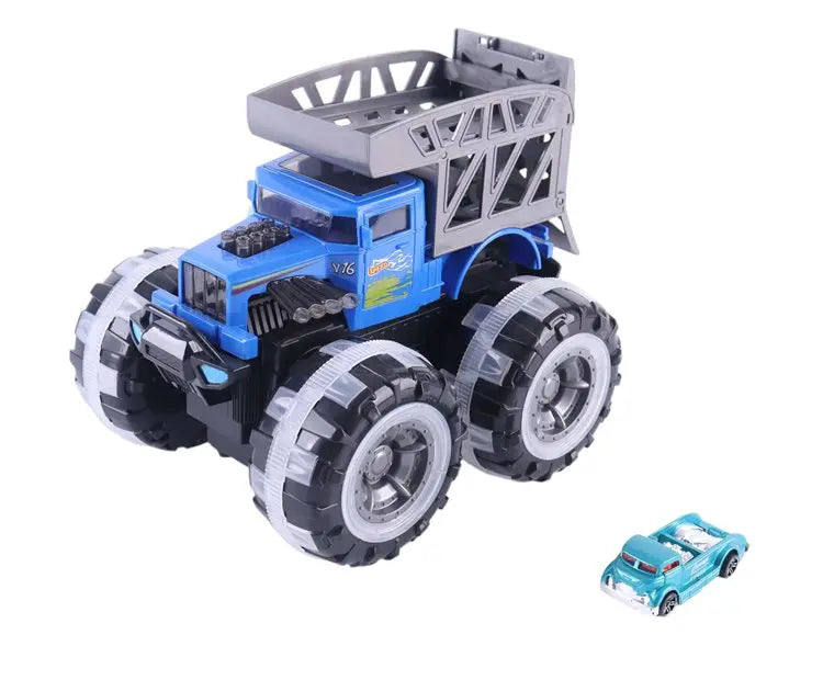 Pojazd Monster z autem w klatce św.koła 09480