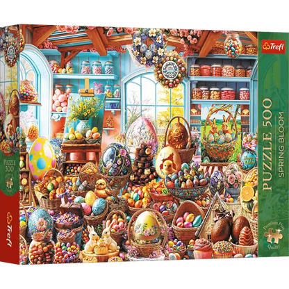 Puzzle Spring Bloom 500 el. Wielkanocny sklepik ze słodyczami