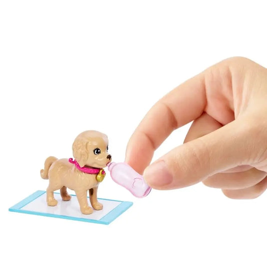 Barbie adopcja piesków + lalka zestaw