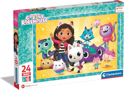 Puzzle 24 maxi super kolor koci domek gabby