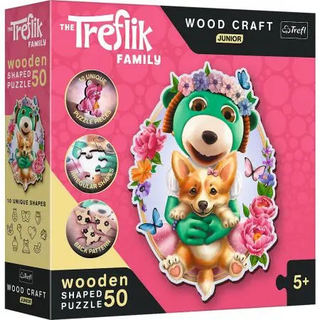 Puzzle drewniane 50 elementów Rodzina Treflików