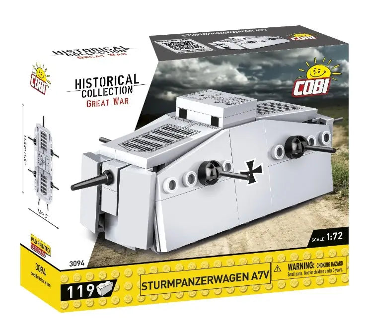 Historical collection klocki hc wwii sturmpanzerwagen a7v 119 elementów