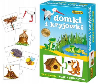 Domki i kryjówki puzzle edukacyjne
