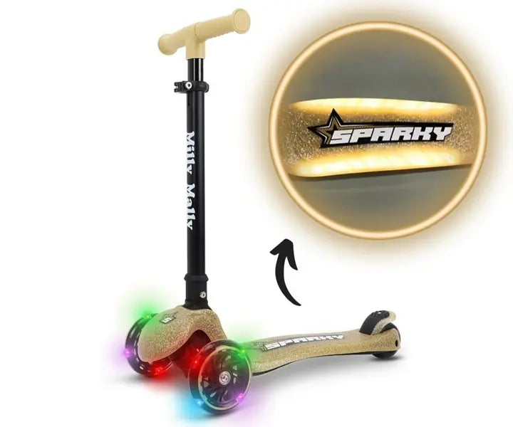 Hulajnoga trójkołowa balansowa Sparky beżowa