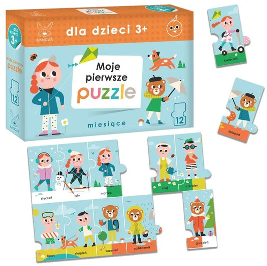 Dla dzieci 3+ moje pierwsze puzzle miesiące