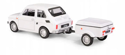 Zestaw Fiat 126p + przyczepa Niewiadów N250C - biały