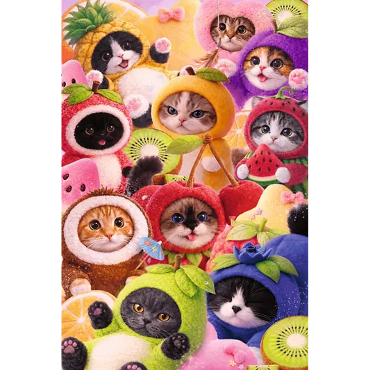 Puzzle 600 el. Flamingo by Trefl, Owocowe kotki