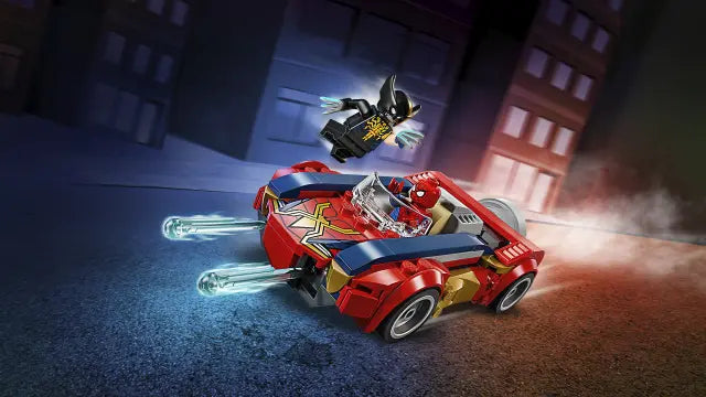 Lego SuperHeroes Marvel - Spider-Man w samochodzie kontra zvenomowany Wolverine