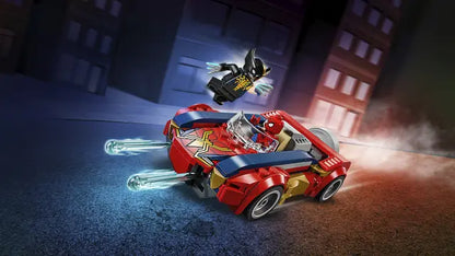 Lego SuperHeroes Marvel - Spider-Man w samochodzie kontra zvenomowany Wolverine